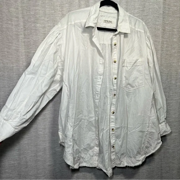 We The Free Crisp White Collared Button Down Shirt Size Large - Picture 13 of 16